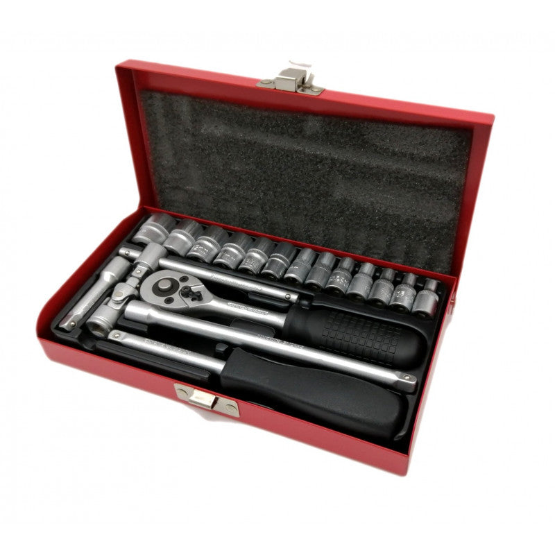 Coffret cliquet 1/4 19 Pièces BRAZOLINE-blackpines.fr
