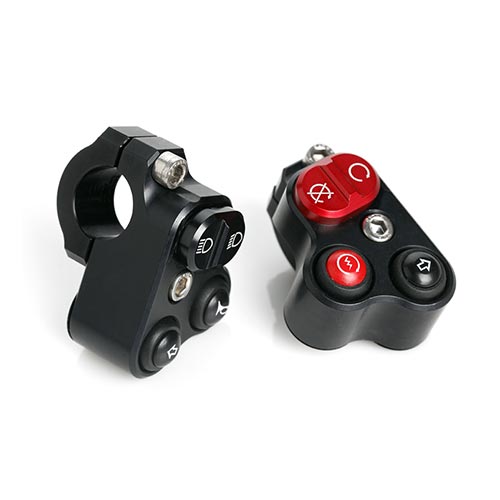 Commodos noirs haute qualite aluminium. Blackpines.fr