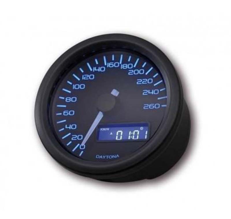 Compteur moto Daytona Velona60 260 km/h. Blackpines.fr