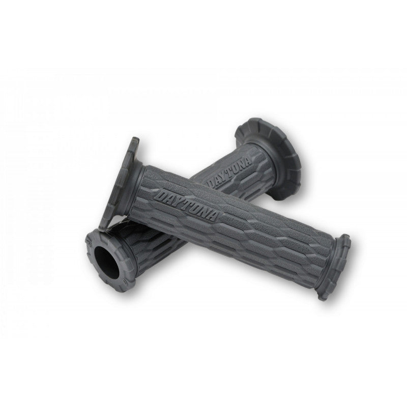 Paire de poignees moto grises DAYTONA D-AMI 22 mm. Blackpines.fr 