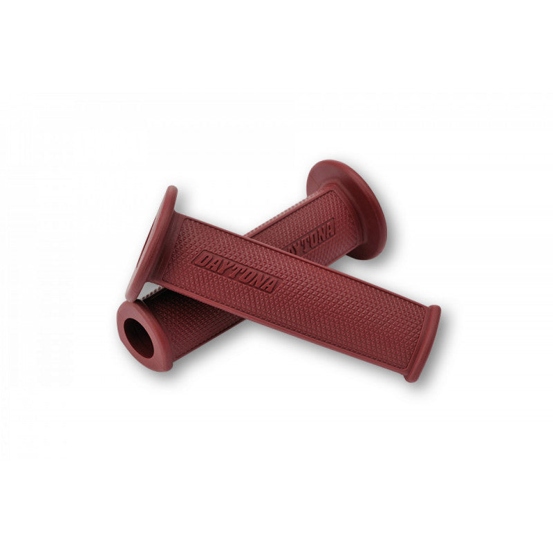 Paire de poignees rouges DAYTONA D-DELTA 22 mm. Blackpines.fr
