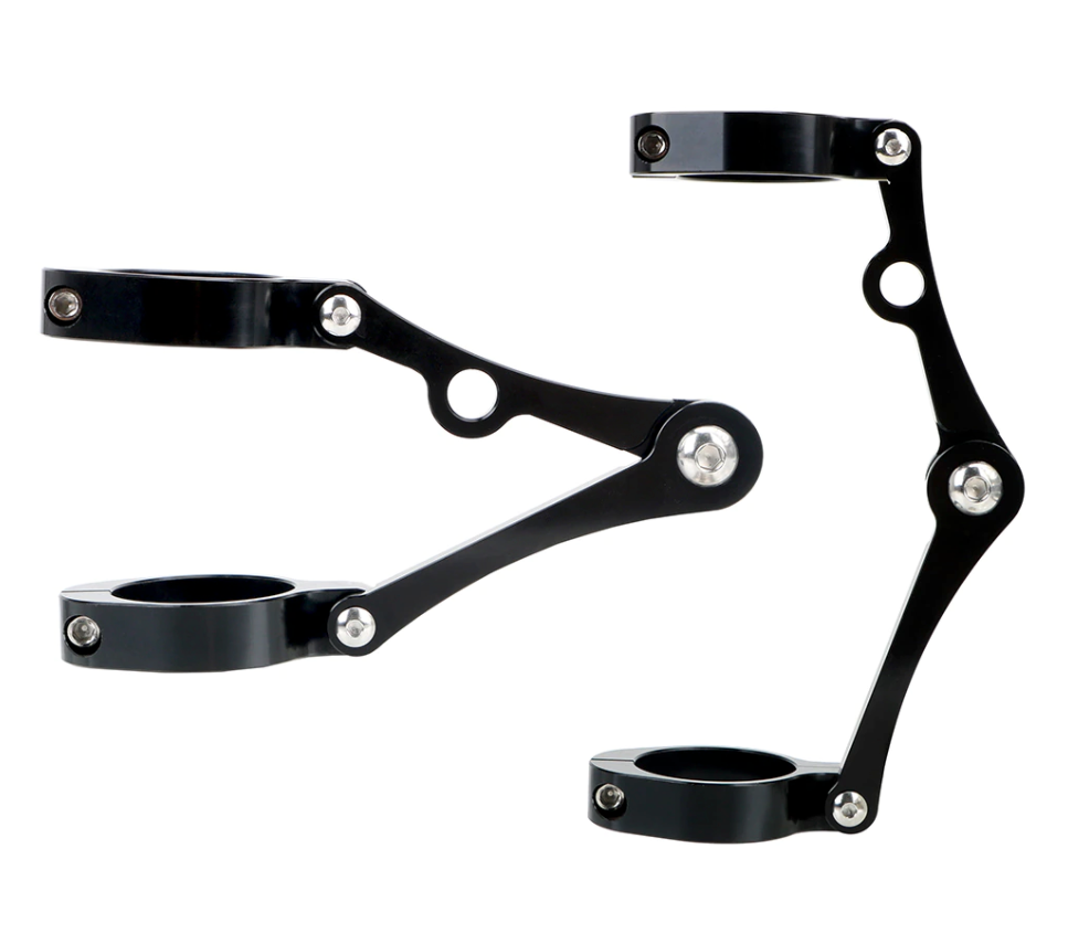 Pattes de phare en aluminium reglables en profondeur. Blackpines.fr