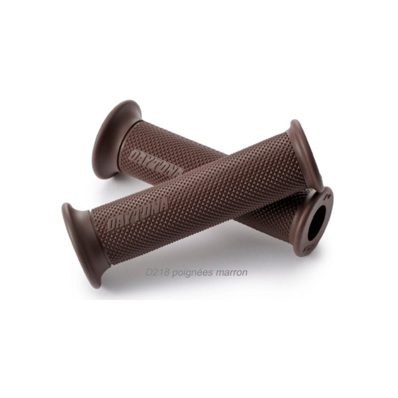 Poignees moto marron Daytona BASE 22 mm. Blackpines.fr