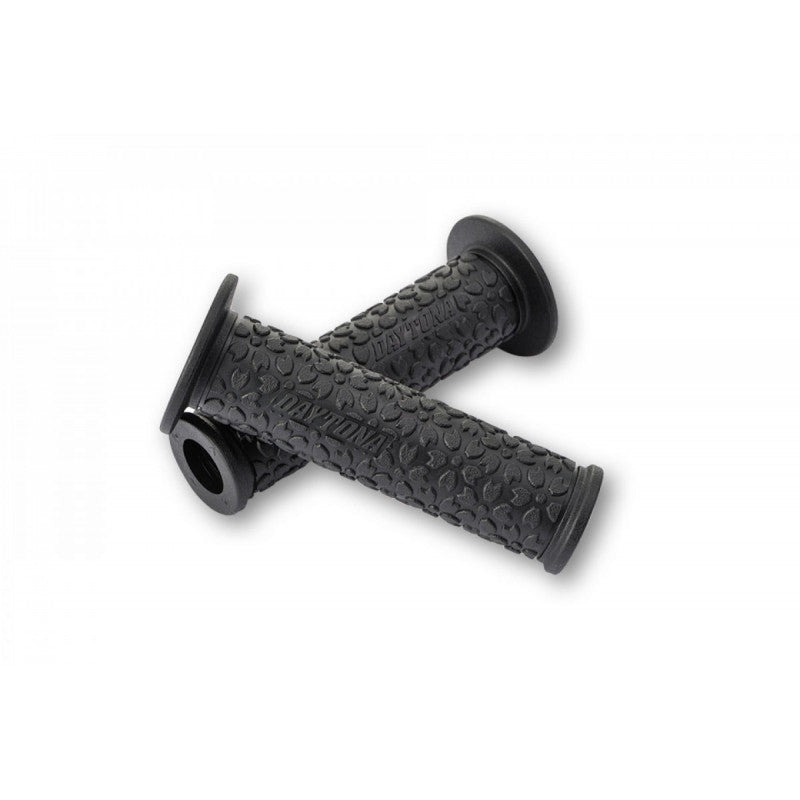 Paire de poignees moto noires DAYTONA SAKURA 22 mm. Blackpines.fr