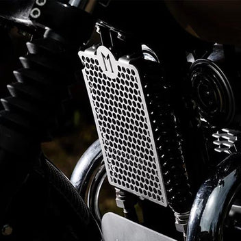 Grille de radiateur d huile Le Motographe pour Royal Enfield 650. Blackpines.fr