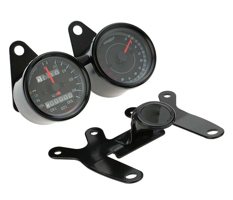 Kit mini compteur de vitesse moto plus compte tours. Blackpines.fr