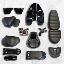Kit noir scrambler vintage rallye Bonvent Motorbikes pour Interceptor. Blackpines.fr
