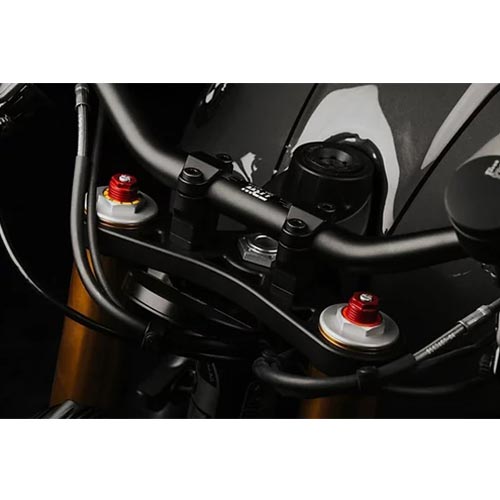 Te de fourche superieur V3 Le Motographe pour BMW R nineT. Blackpines.fr