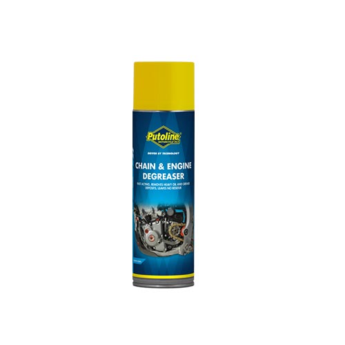 Nettoyant aerosol pour chaine et moteur moto Putoline. Blackpines.fr