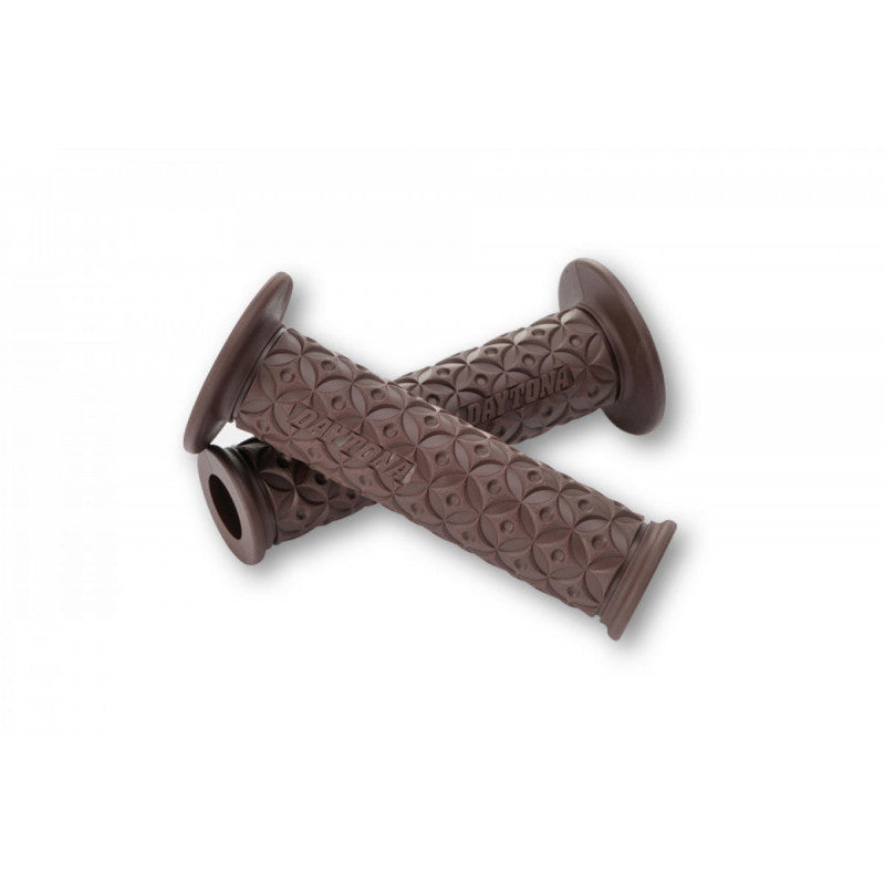 Paire de poignees marron DAYTONA NINJA 22 mm. Blackpines.fr