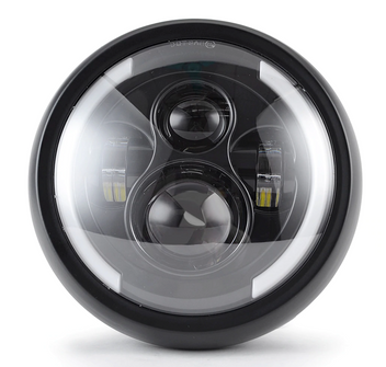 Phare avant moto optique LED avec feu diurne  blackpines.fr  blackpines.fr