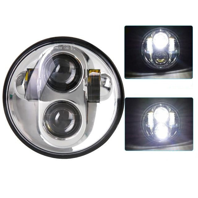 Phare optique Led 5'75 Double Noir ou Chrome-blackpines.fr