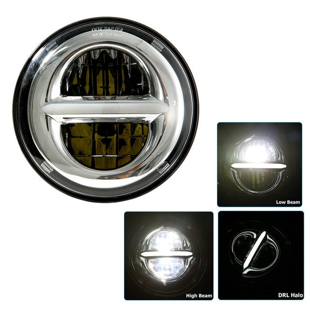 Phare optique led 5'75 Galaxy Noir ou Chrome-blackpines.fr
