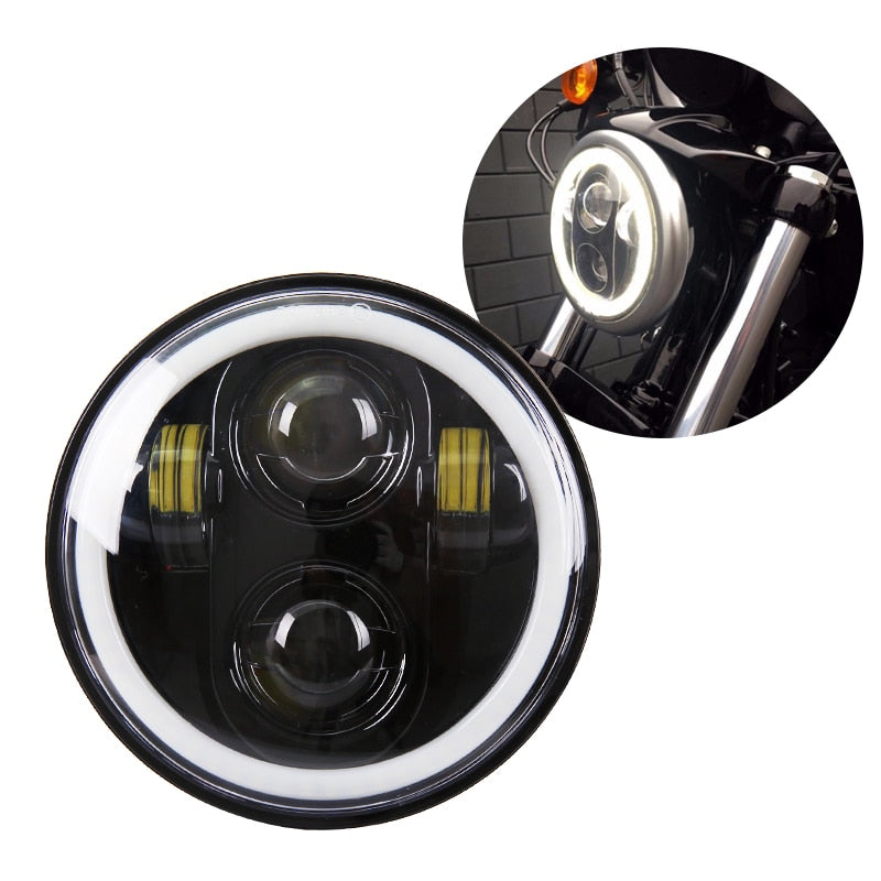Phare optique Led 5'75 Double Noir ou Chrome avec cerclage-blackpines.fr