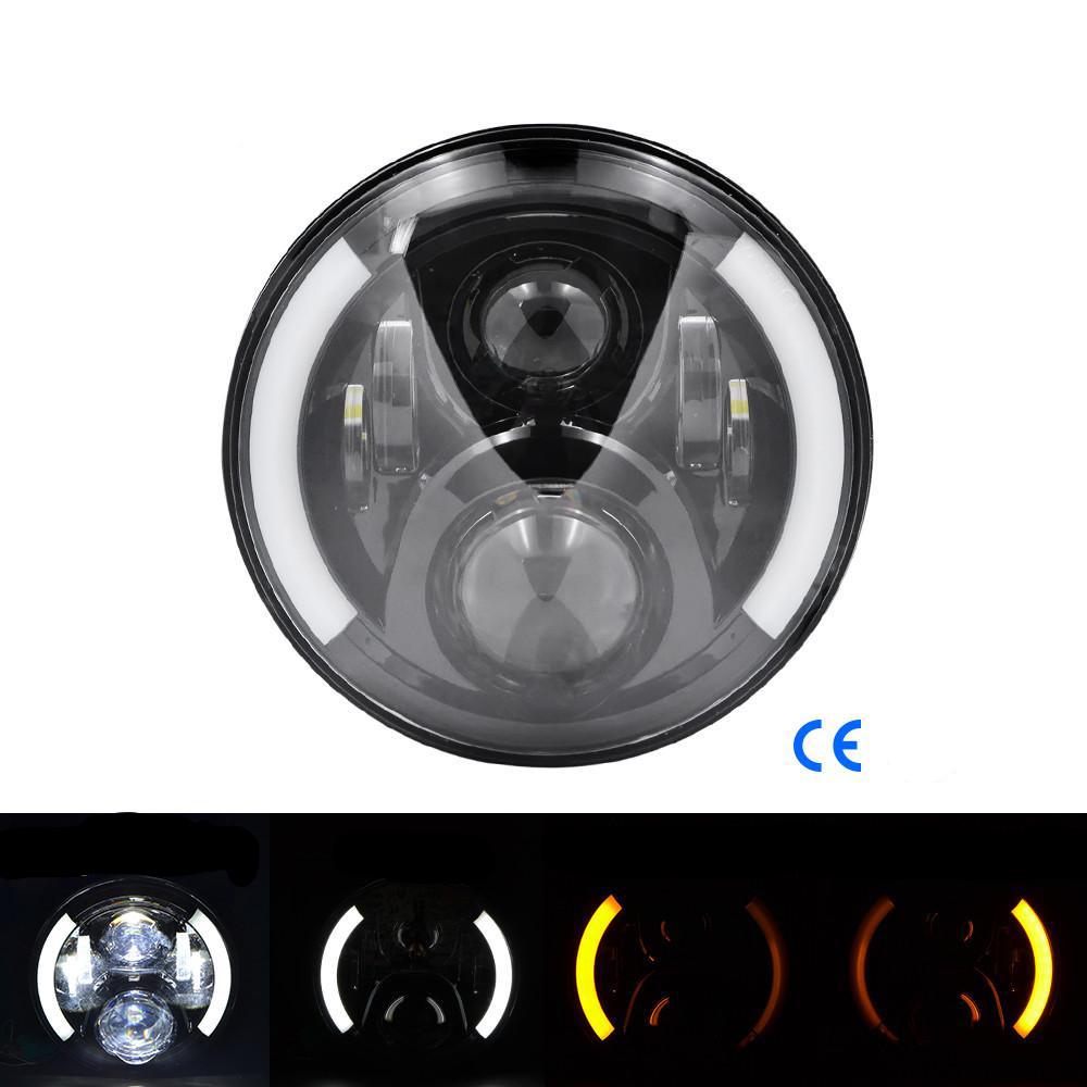 Optique phare à LED 7' avec feu diurne et clignotants-blackpines.fr