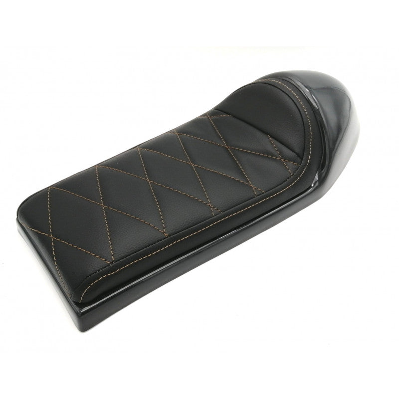 Selle coque Cafe racer C.Racer noire couture marron  blackpines.fr