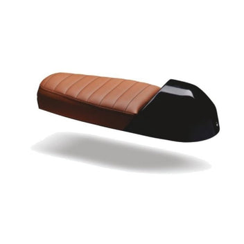 Selle café racer marron C-RACER avec dosseret amovible-blackpines.fr