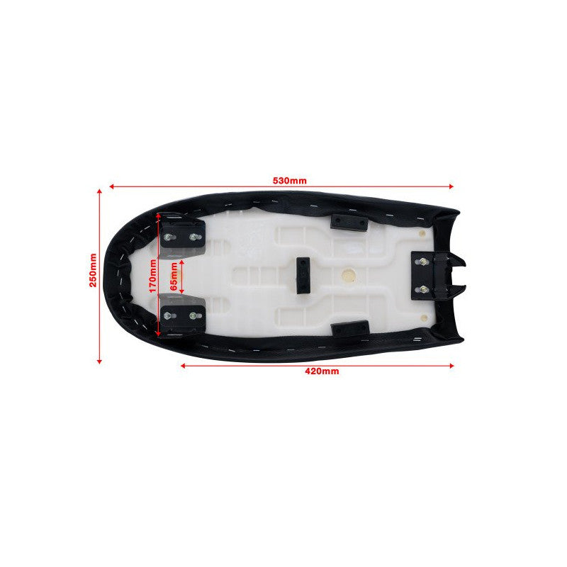 Selle caf&eacute; racer noire Barracuda  Europacc selle moto blackpines.fr