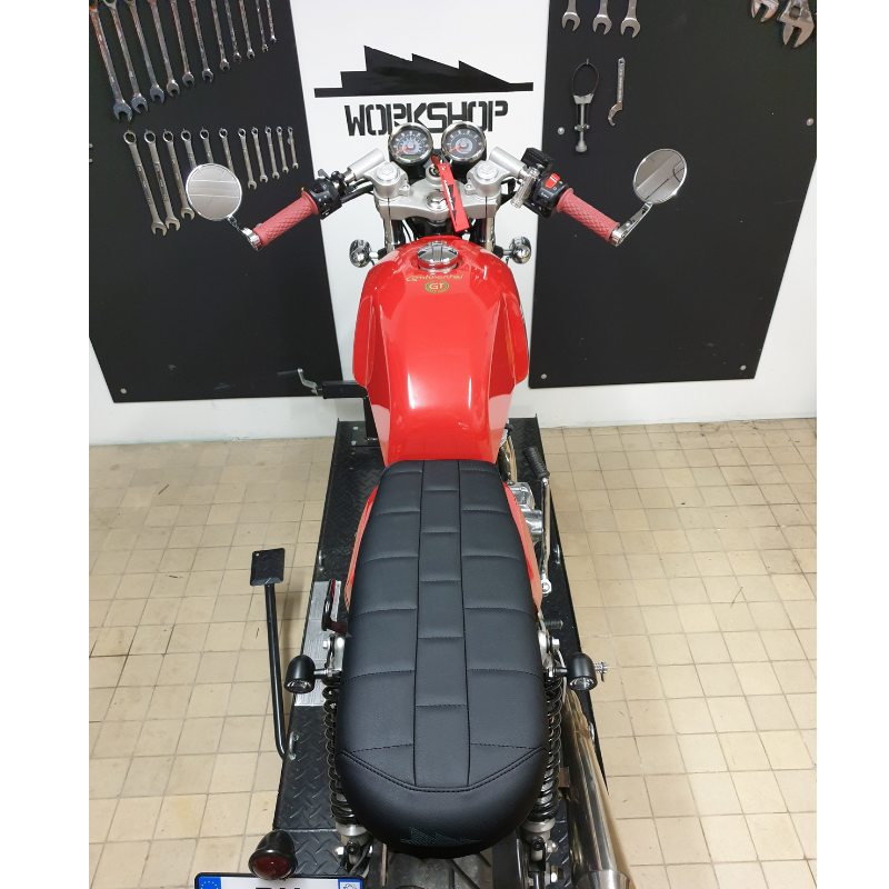 Selle moto Scrambler Universelle by BPCR - Noire  blackpines.fr  blackpines.fr