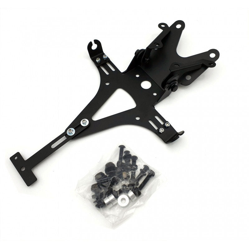Support de plaque d'immatriculation moto universel Brazoline. Blackpines.fr